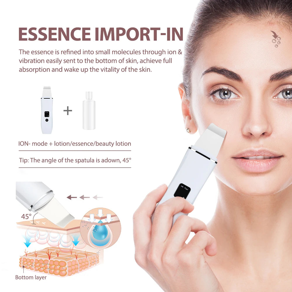 ScalpBoost – Spatule ultrasonique faciale avec EMS et micro-courant