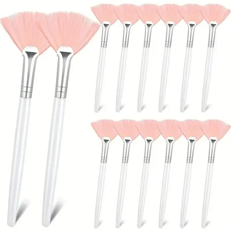 Fan Facial Brushes – Set of 3, 6, or 12 Brushes for Mask and Makeup