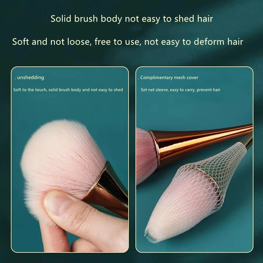 Rose Golden Fan Brush – Rose Golden Fan Brush for Highlighter and Blusher