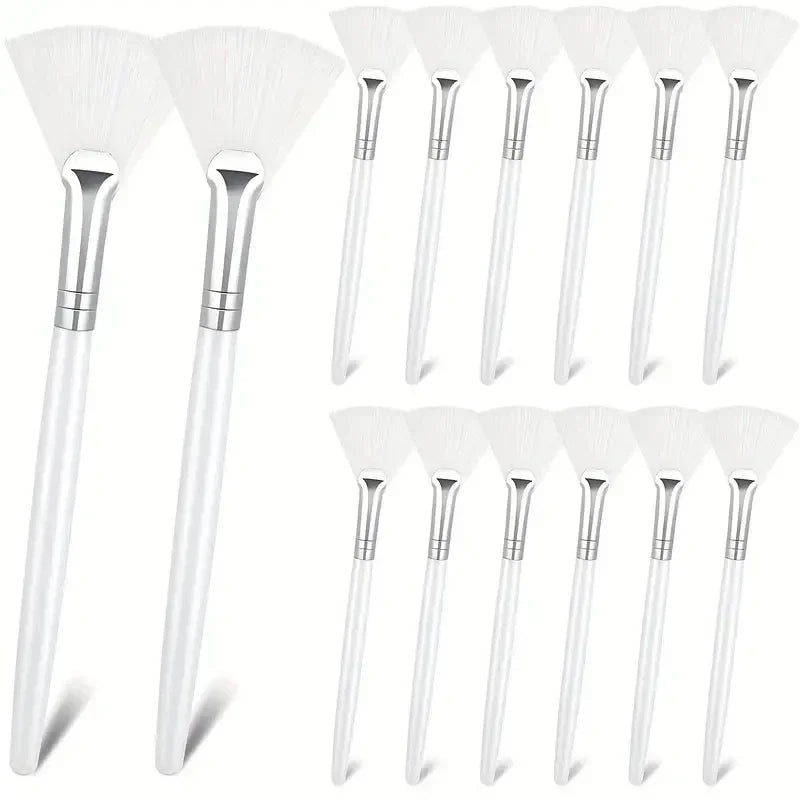 Fan Facial Brushes – Set of 3, 6, or 12 Brushes for Mask and Makeup