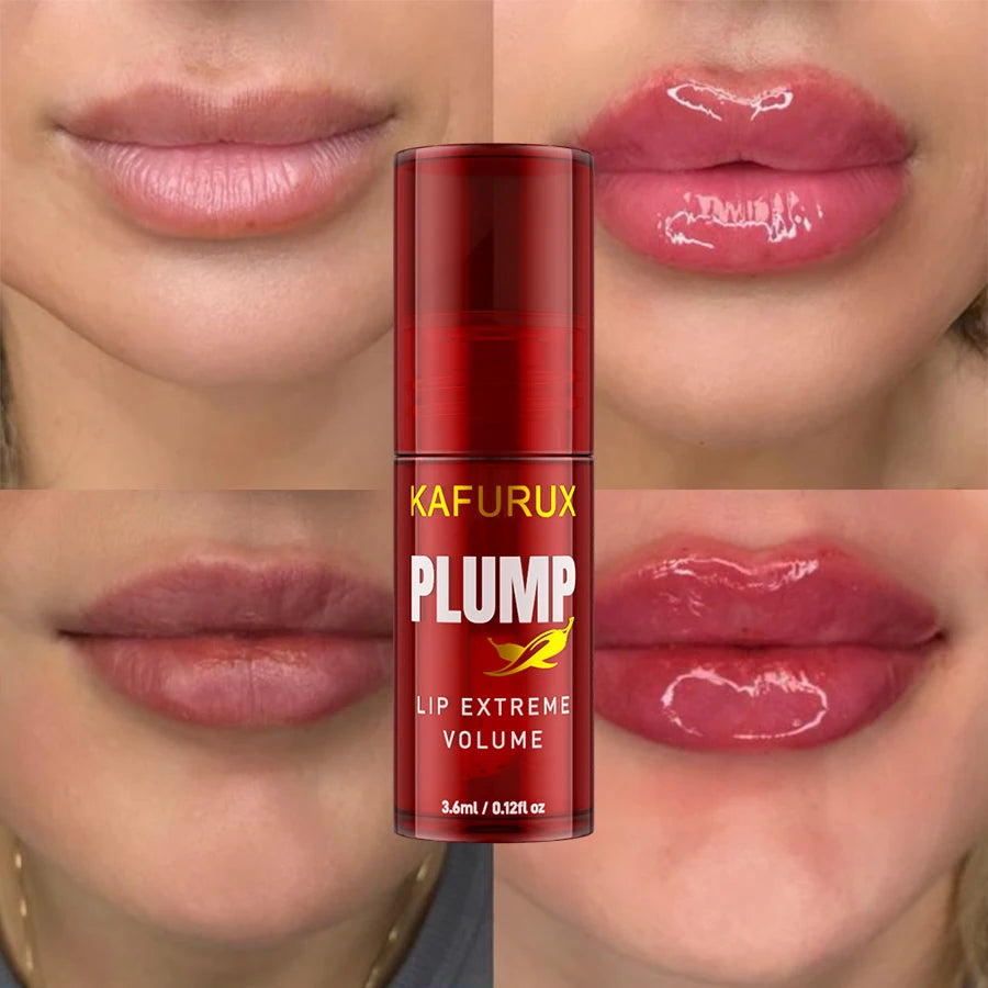 Huile Repulpante pour les Lèvres – Huile Volumatrice pour les Lèvres au Piment avec Brillance Longue Durée