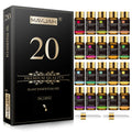 Kit d'huiles essentielles – Ensemble de 20 arômes purs de 5 ml avec compte-gouttes