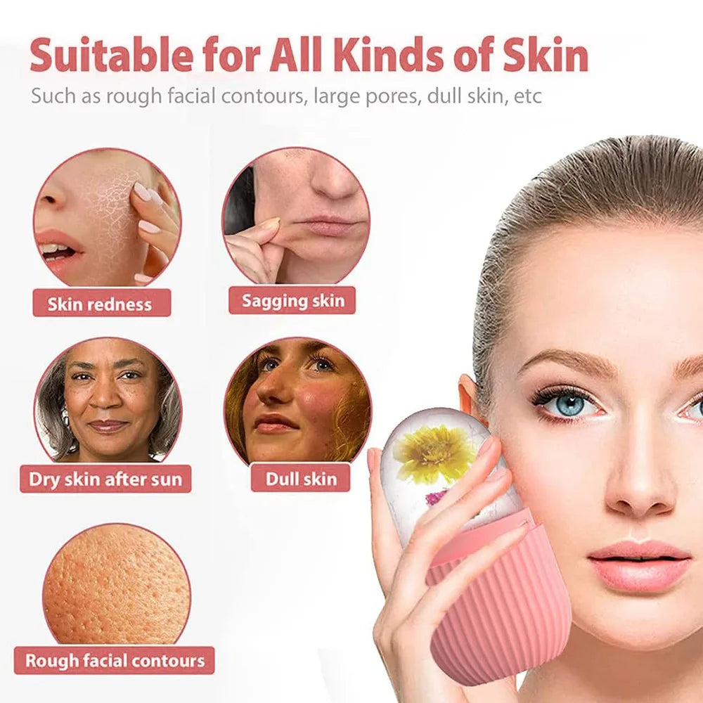 Rodillo Facial de Hielo – Set Dermapen y Rodillo Antiinflamatorio para Piel Luminosa