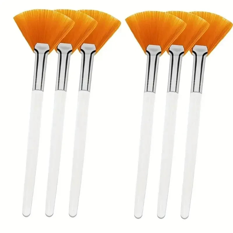 Fan Facial Brushes – Set of 3, 6, or 12 Brushes for Mask and Makeup