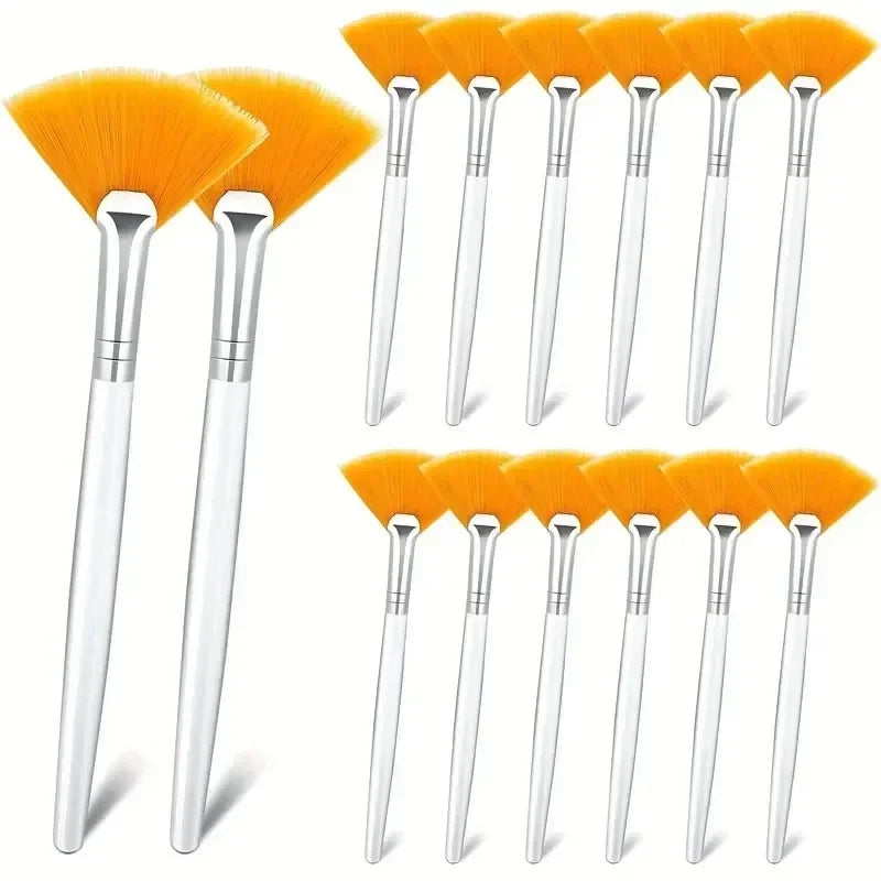 Fan Facial Brushes – Set of 3, 6, or 12 Brushes for Mask and Makeup