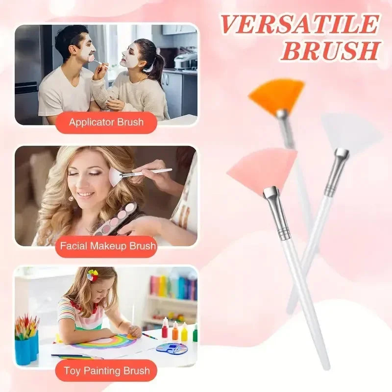 Brochas Faciales Abanico – Set de 3, 6 o 12 Brochas para Máscara y Maquillaje