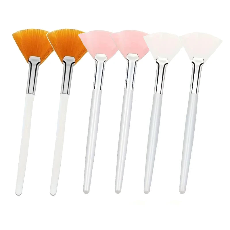 Fan Facial Brushes – Set of 3, 6, or 12 Brushes for Mask and Makeup