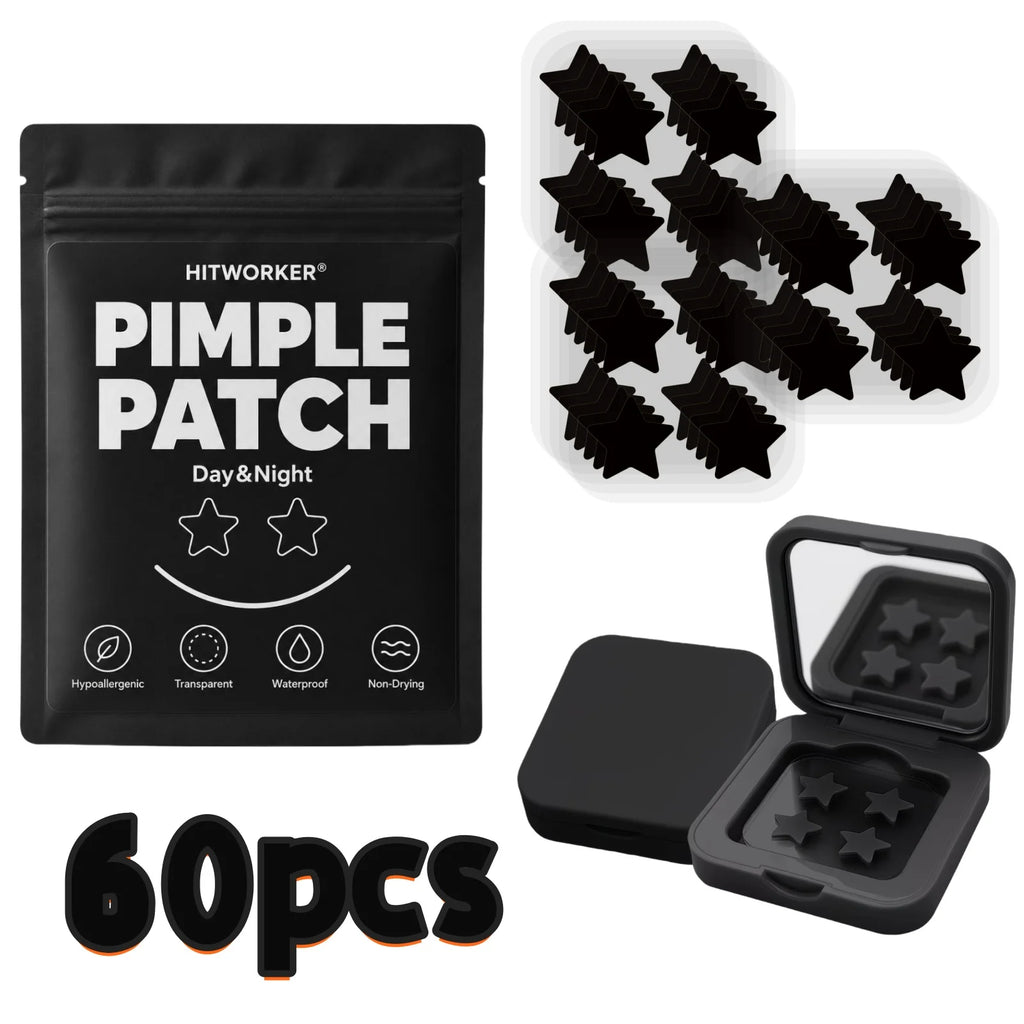 Parches Negros para Granos – 60 Unidades con Funda Espejada | Hydrocoloides Invisibles