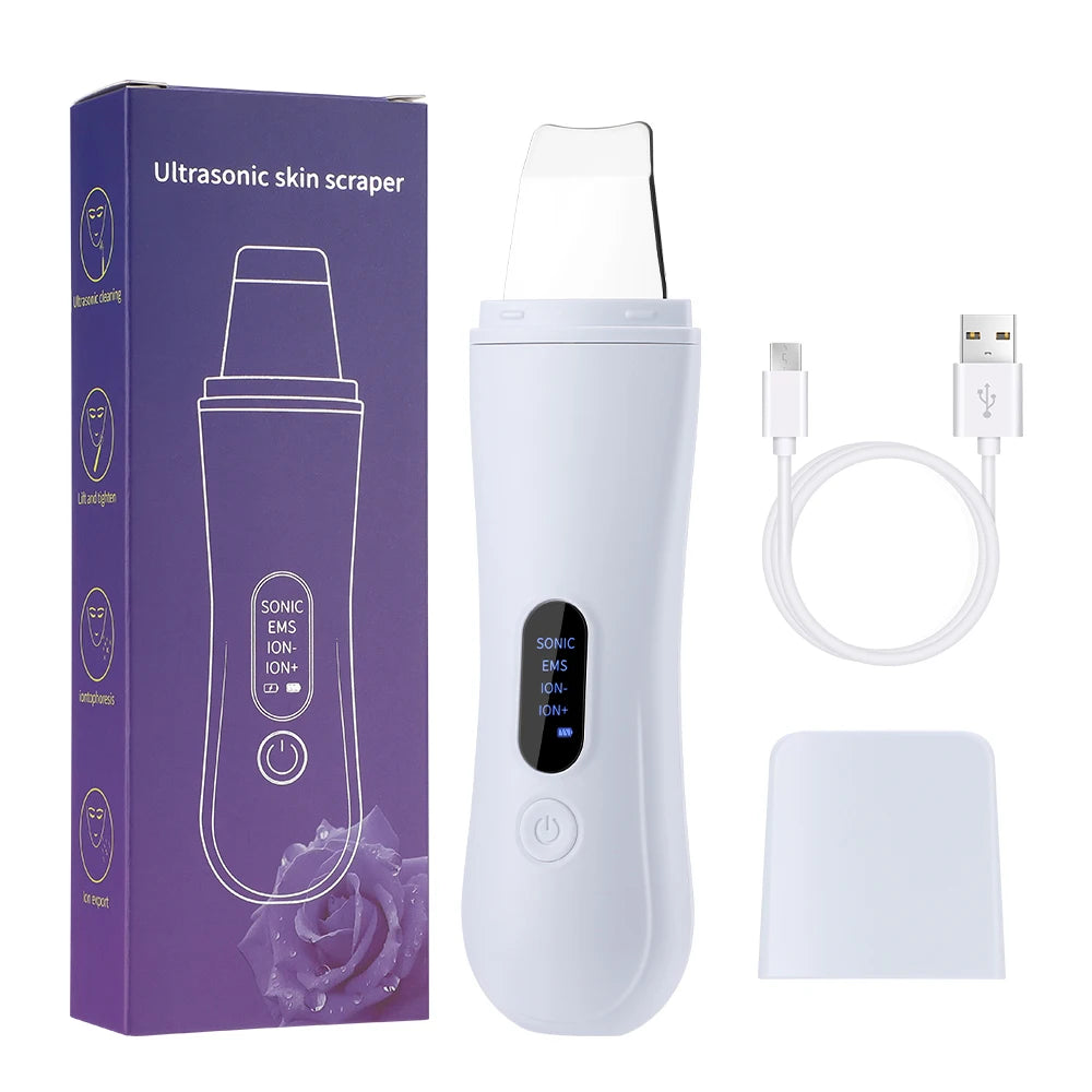 ScalpBoost – Espátula Ultrasónica Facial con EMS y Microcorriente