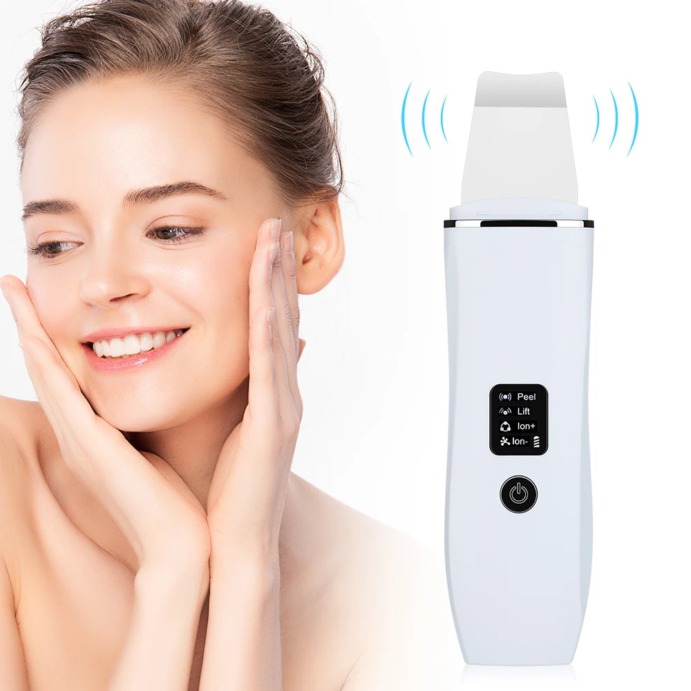 ScalpBoost – Spatule ultrasonique faciale avec EMS et micro-courant