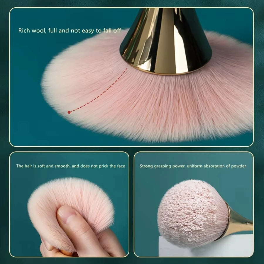 Rose Golden Fan Brush – Rose Golden Fan Brush for Highlighter and Blusher