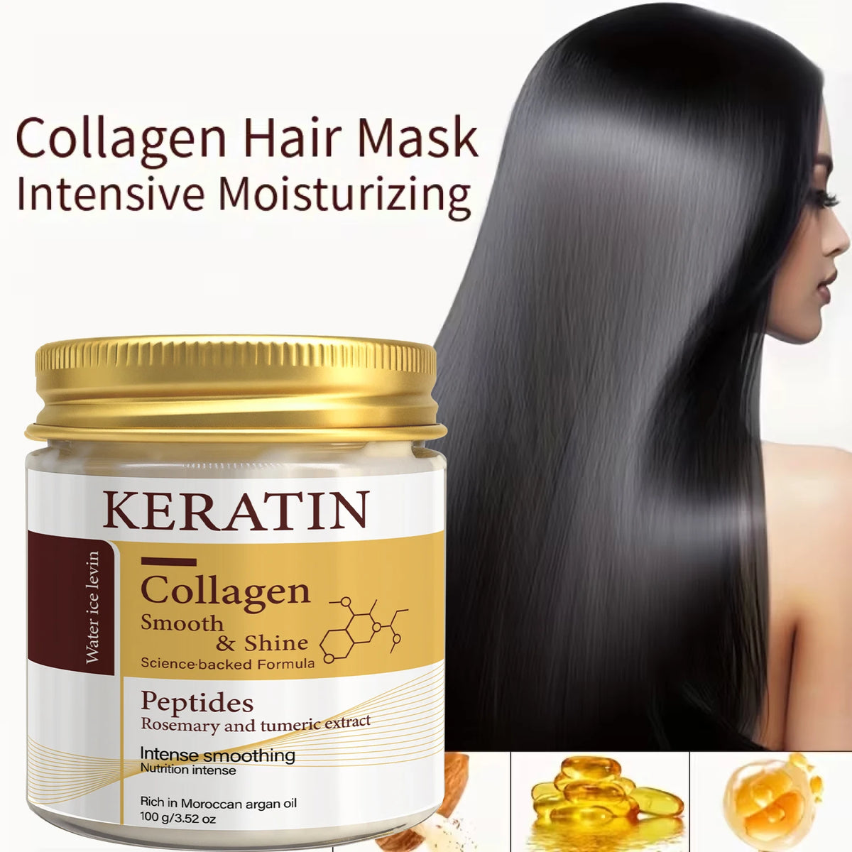 Mascarilla Capilar de Keratina y Colágeno con Romero – Tratamiento Alisador Intensivo